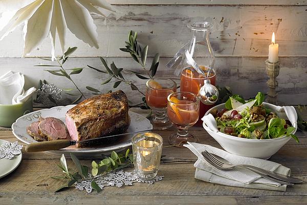 Autumn Salad with Nuts, Cheese and Pears