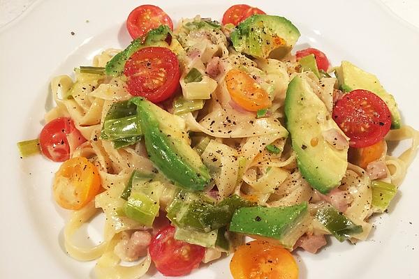 Avocado Bacon Sauce with Tagliatelle