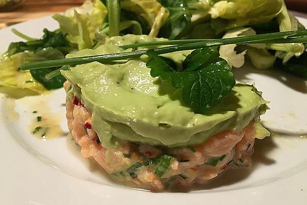 Avocado Mousse with Salmon Tartare