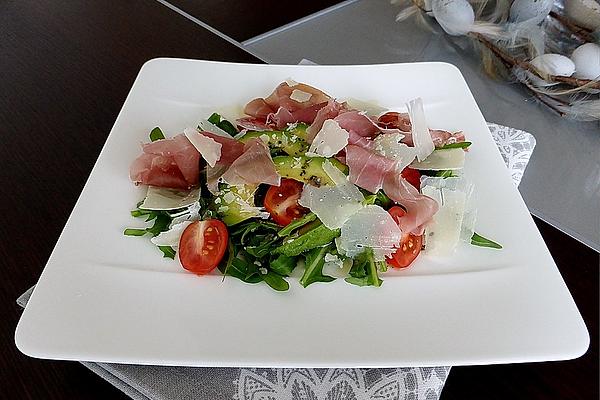 Avocado Salad with Parmesan, Rocket and Parma Ham