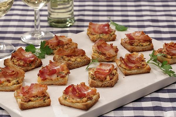 Bacon and Tomato Cream Cheese Canapes