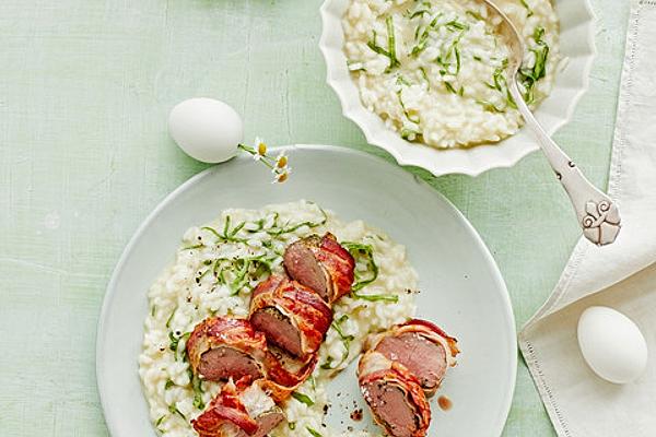 Bacon Lamb with Wild Garlic Risotto