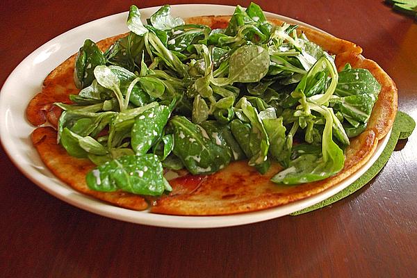 Bacon Pancakes with Lamb`s Lettuce