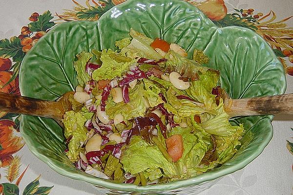 Bean Salad with Asparagus and Pesto Dressing