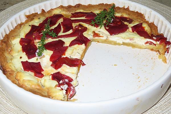 Bell Pepper and Goat Cream Cheese Tart
