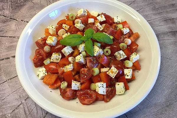 Bell Pepper, Tomato and Mozzarella Salad