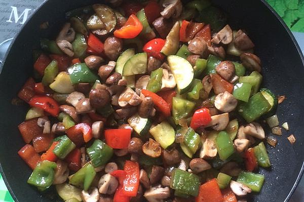 Bell Pepper Vegetables with Mushrooms