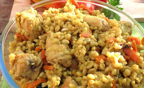 Bulgur Pilaf with Turkey (in a Pan)