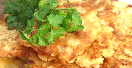 Cabbage Pancakes with Ham