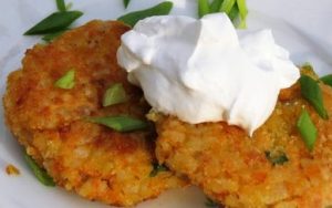 Rice Cutlets with Onions, Carrots and Green Onions
