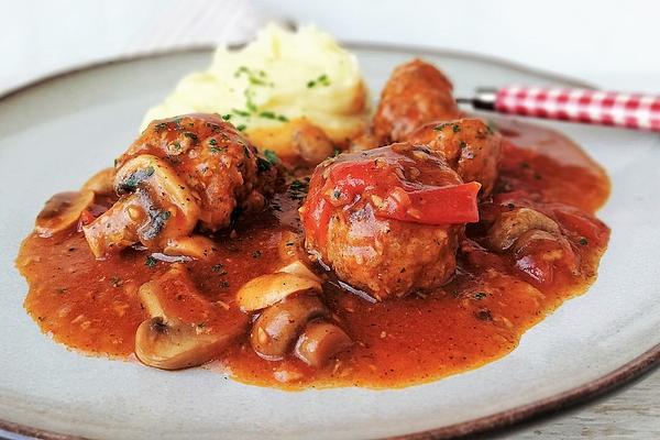 Braised Herb Meatballs with Mushrooms