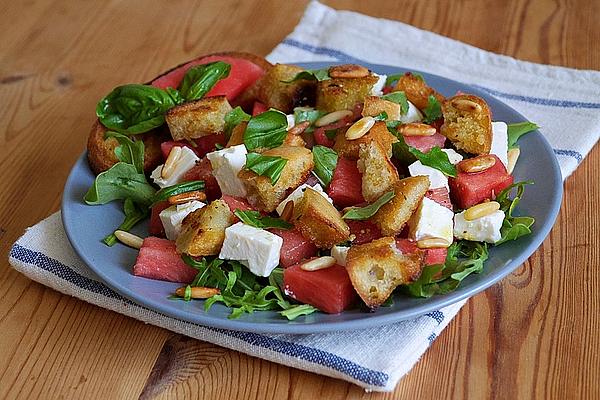 Bread Salad with Rocket, Watermelon and Feta