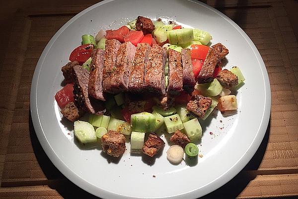 Bread Salad with Steak Strips