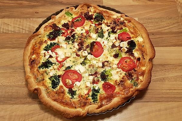 Broccoli Sheep Cheese Quiche