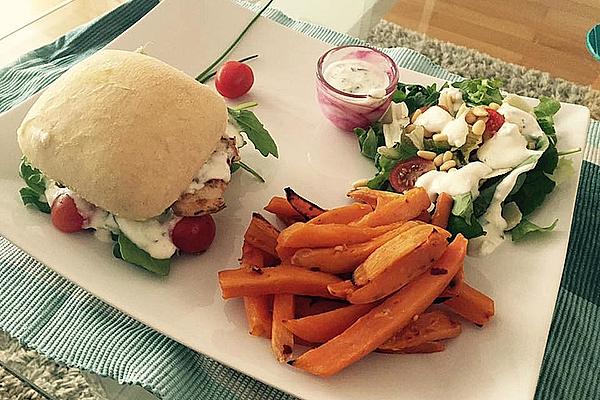 Burger Italy with Sweet Potato Fries