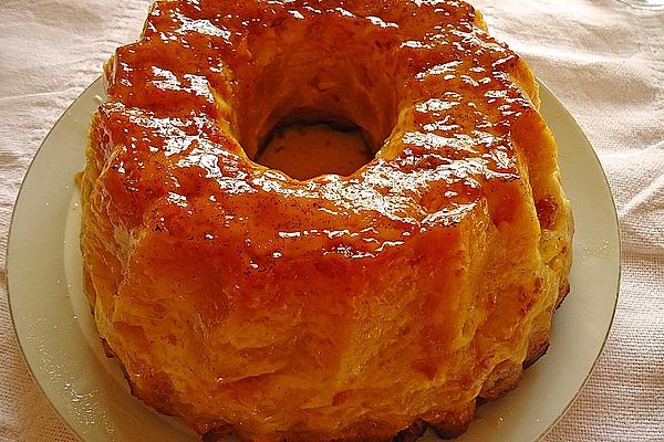 Caramelized Bread Pudding with Apricots