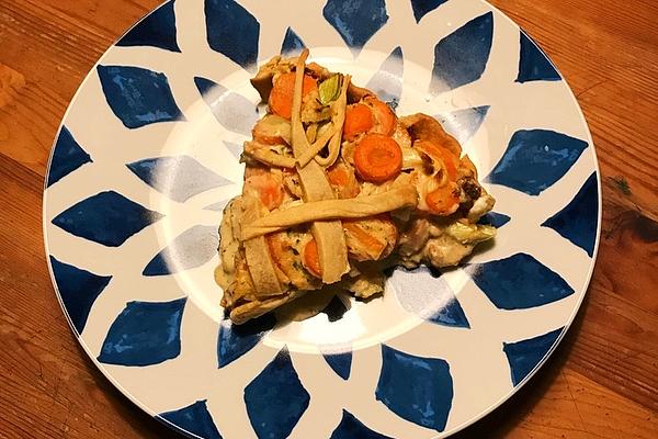 Carrot and Leek Quiche with Vegan Feta