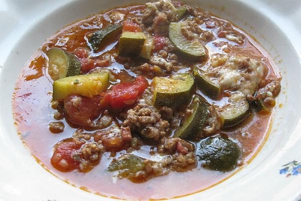 Cheese Mince Soup with Zucchini