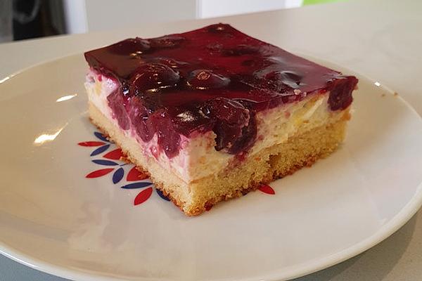 Cherry Cake on Plate