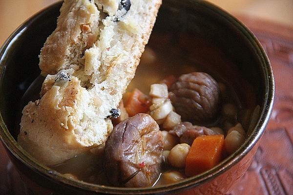 Chestnut and Chickpea Soup