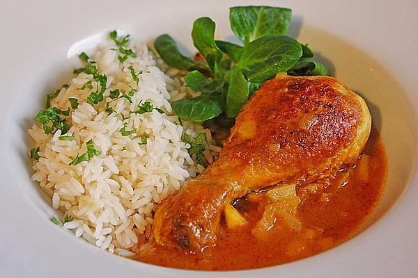 Chicken Legs with Curry Apple Sauce