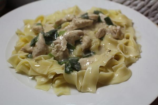 Chicken Strips with Ribbon Noodles