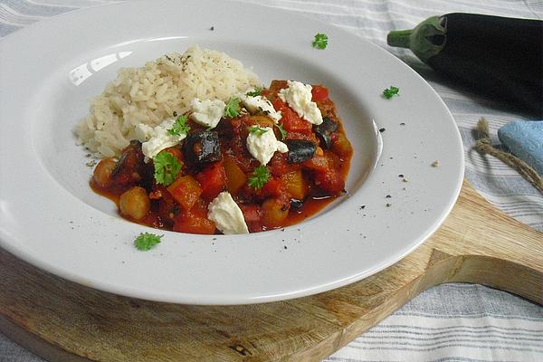 Chickpea and Eggplant Pan