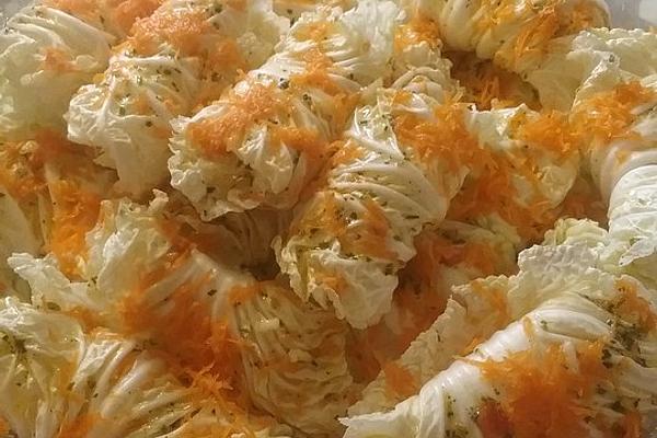 Chinese Cabbage Filled with Mozzarella and Sheep Cheese