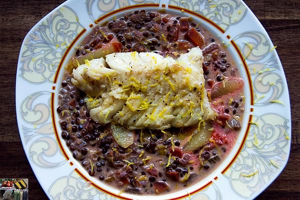 Cod with Lemon Lentils