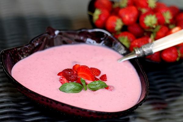 Cold Strawberry Bowl with Basil