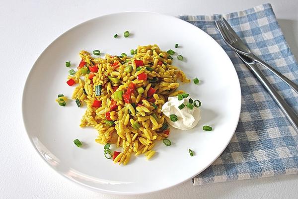 Colorful Kritharaki Noodles