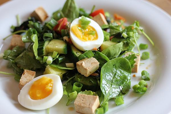 Colorful Summer Salad with Seaweed (arame) and Japanese Dressing