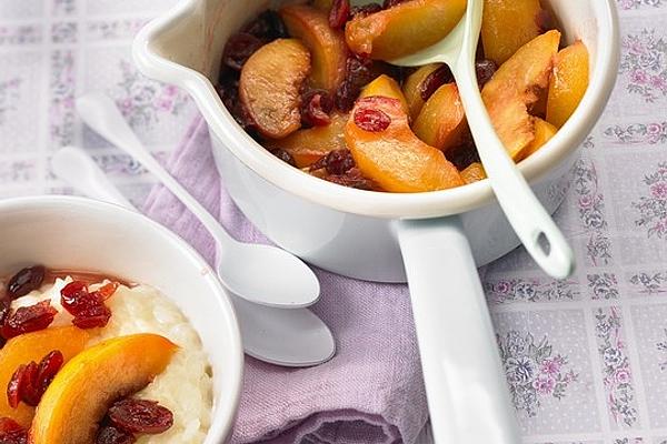 Compote Made from Nectarines and Cranberries