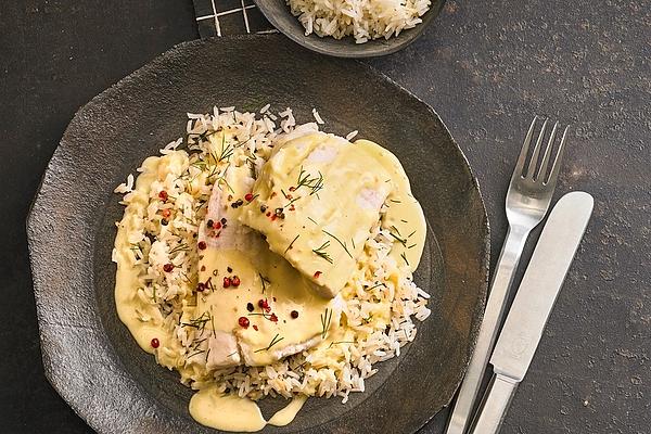 Cooked Fish in Mustard Sauce