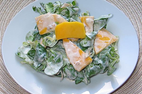 Corn Salad with Mango, Walnuts and Yoghurt Dressing