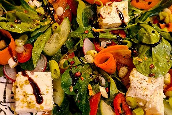 Corn Salad with Rocket, Feta and Strawberries with Strawberry Vinaigrette