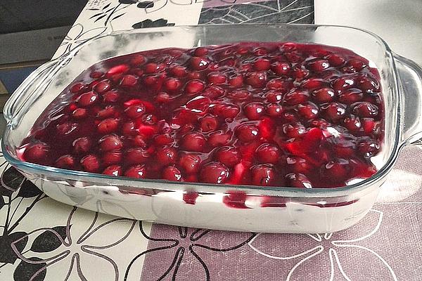 Cream, Curd and Cherry Dessert