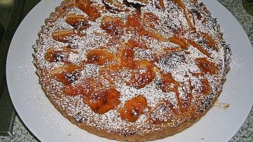 Almond Tart with Vanilla Ice Cream