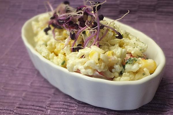 Curry Rice Salad with Corn and Bell Pepper