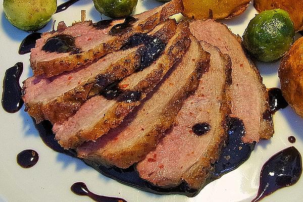 Duck Breast in Raspberry Pond