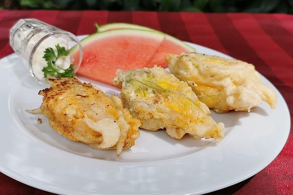 Filled and Fried Zucchini Flowers