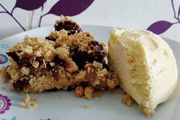 Finnish Banana and Chocolate Dessert with Vanilla Ice Cream