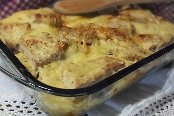 Fried Potato Casserole with Schnitzel