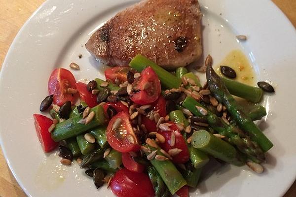 Fried Tuna on Warm Asparagus Salad