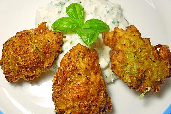 Fried Zucchini Dumplings with Dip