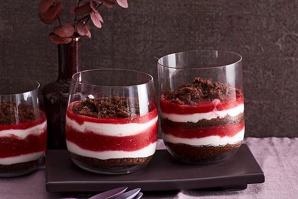 Gingerbread Raspberry Dessert in Glass