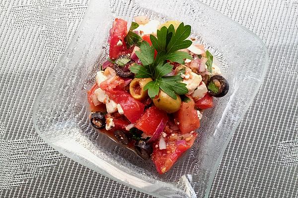 Greek Style Tomato and Olive Salad