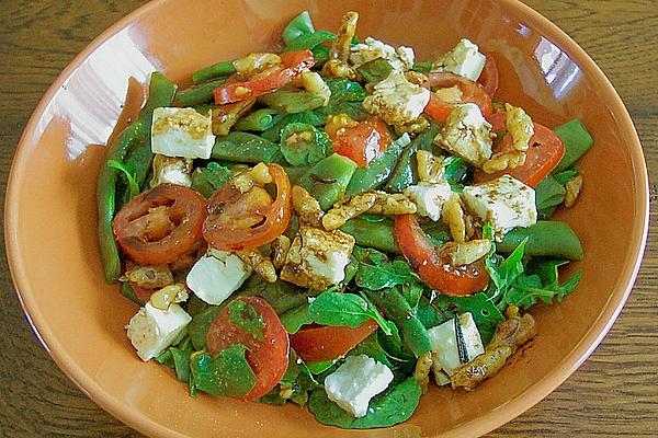 Green Beans with Tomatoes – Ruccola – Sheep Cheese Salad