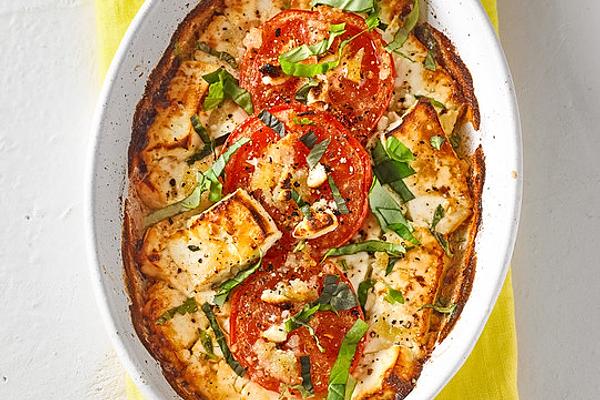 Grilled Sheep Cheese with Garlic Tomatoes