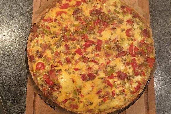 Ham, Leek, and Pepper Quiche